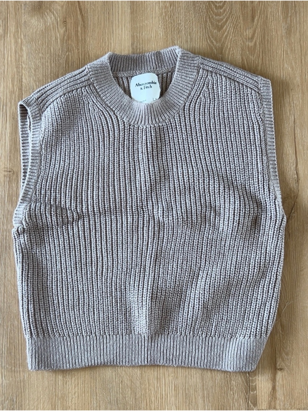 Abercrombie & Fitch Taupe Knit Sleeveless Sweater Vest